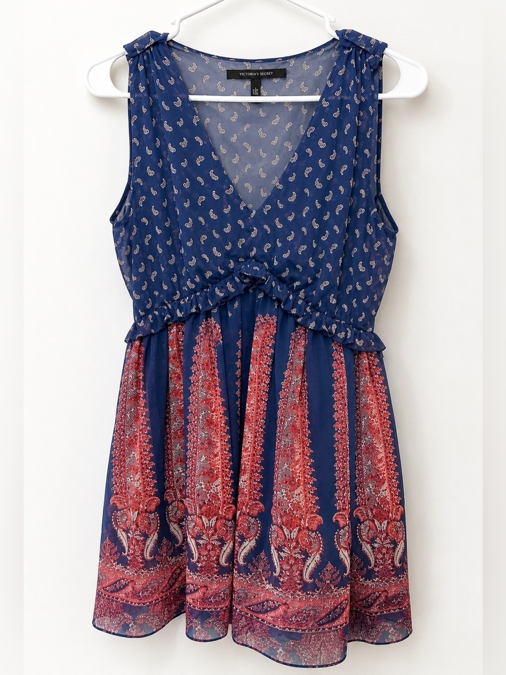 Victoria’s Secret Paisley Mixed Print Mini ruffle dress, sz M